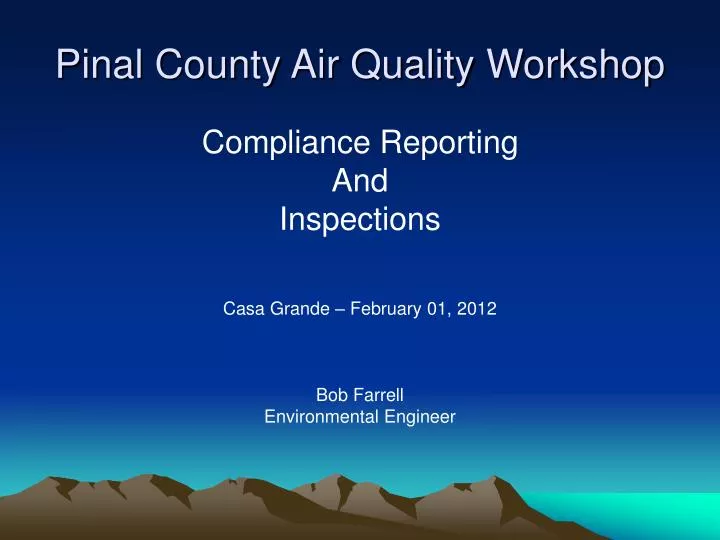 pinal county air quality workshop