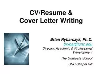 CV/Resume &amp; Cover Letter Writing