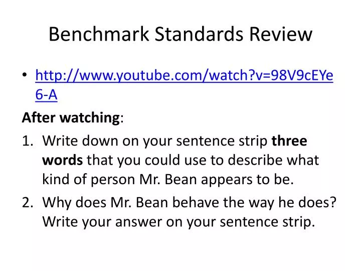 benchmark standards review