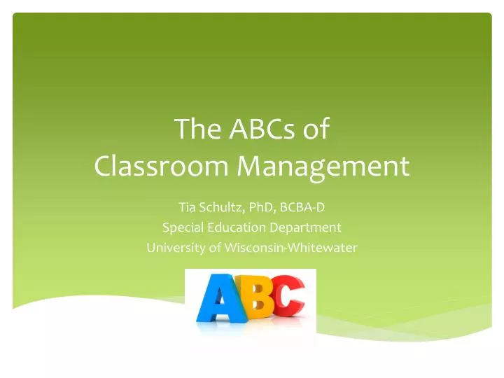 the abcs of classroom management