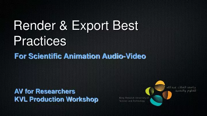 render export best practices