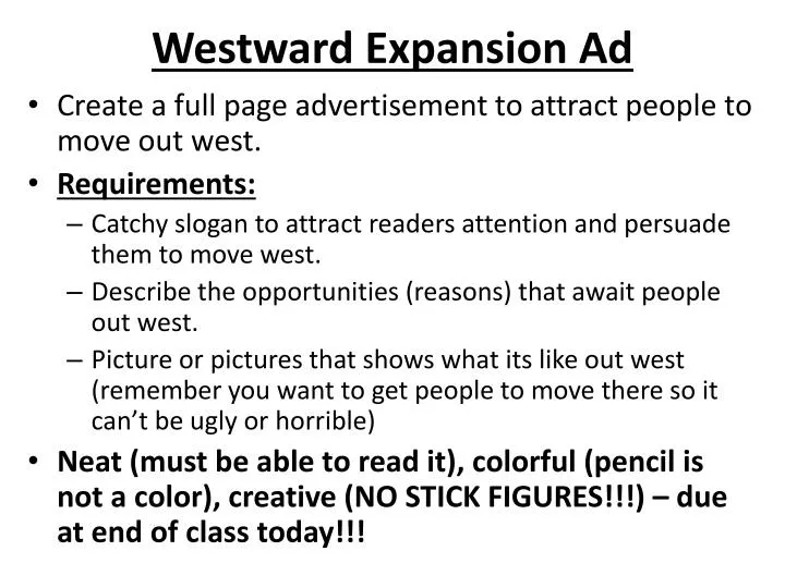 westward expansion ad