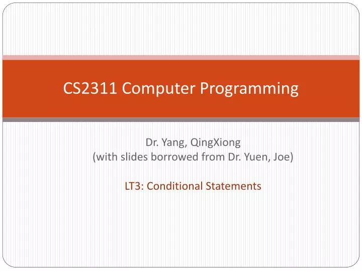 cs2311 computer programming