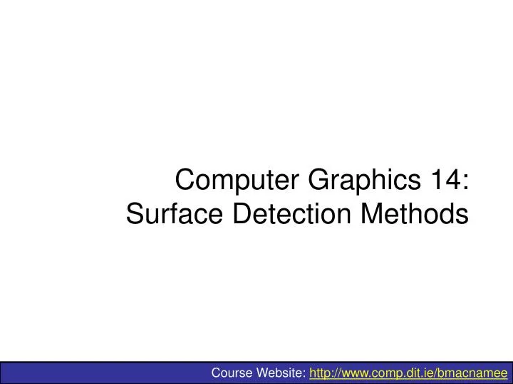 computer graphics 14 surface detection methods