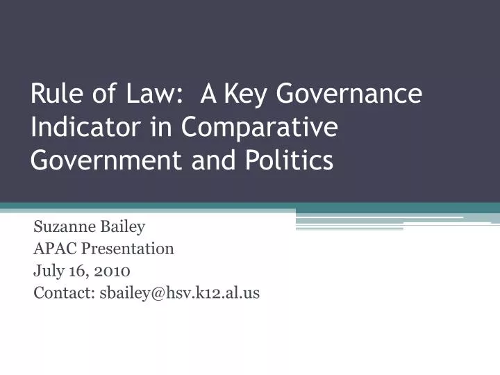 rule of law a key governance indicator in comparative government and politics