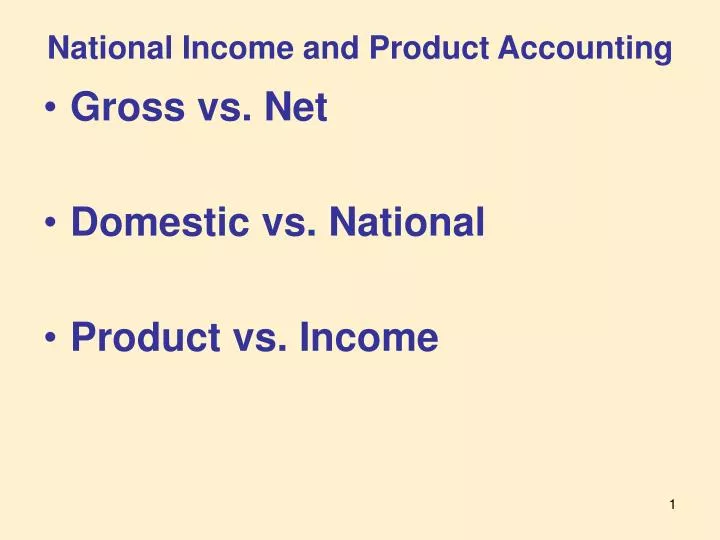 national income and product accounting