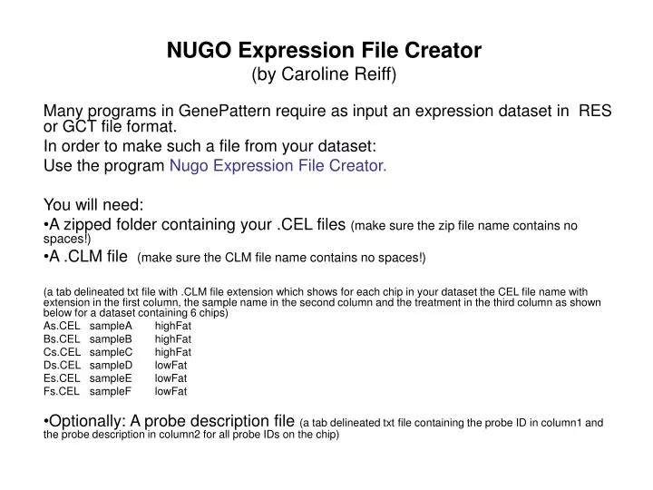 nugo expression file creator by caroline reiff