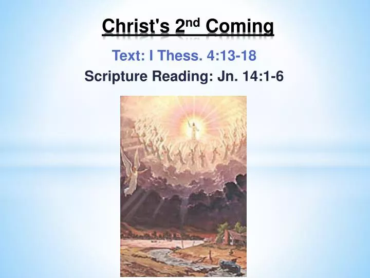 christ s 2 nd coming