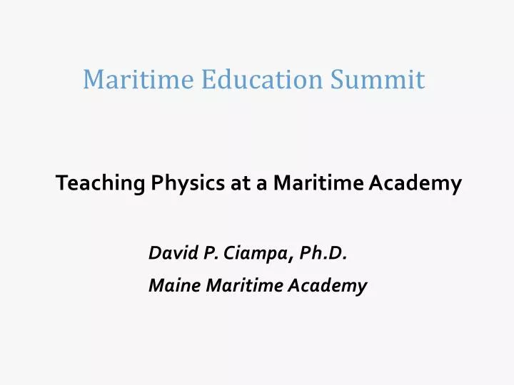 maritime education summit