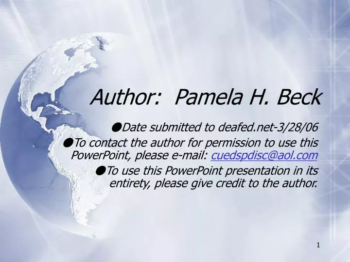 author pamela h beck