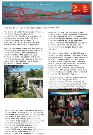 The Water of Leith Conservation Trust
