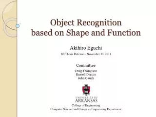 Object Recognition based on Shape and Function