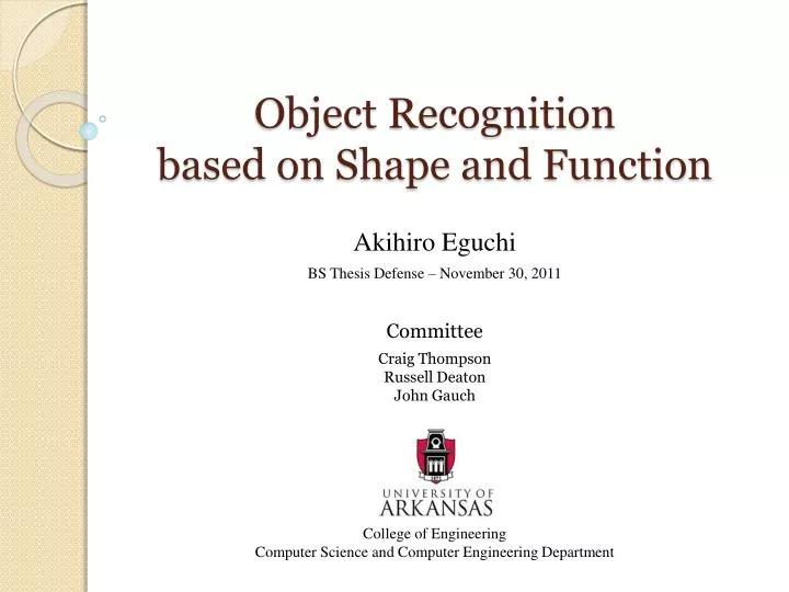 object recognition based on shape and function