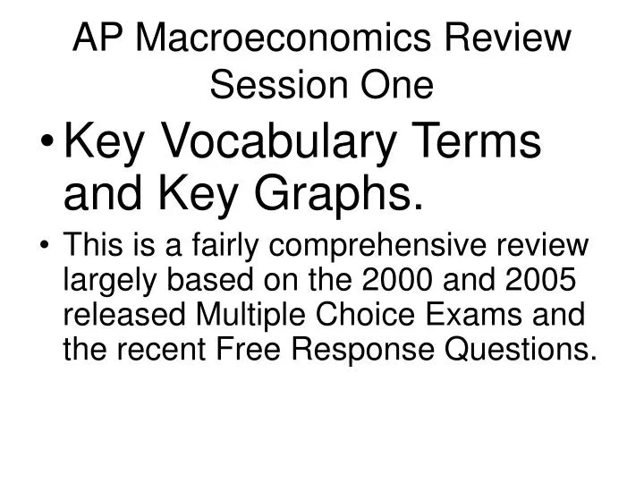 ap macroeconomics review session one