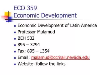 ECO 359 Economic Development