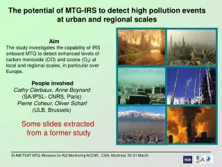 The potential of MTG-IRS to detect high pollution events at urban and regional scales