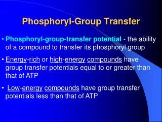 Phosphoryl-Group Transfer