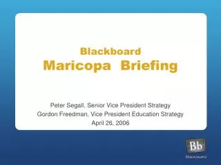 Blackboard Maricopa Briefing