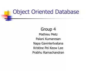 Object Oriented Database