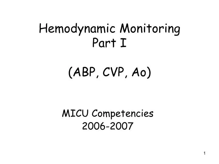 hemodynamic monitoring part i abp cvp ao