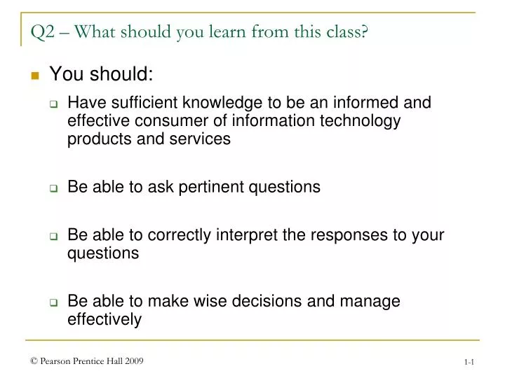 q2 what should you learn from this class