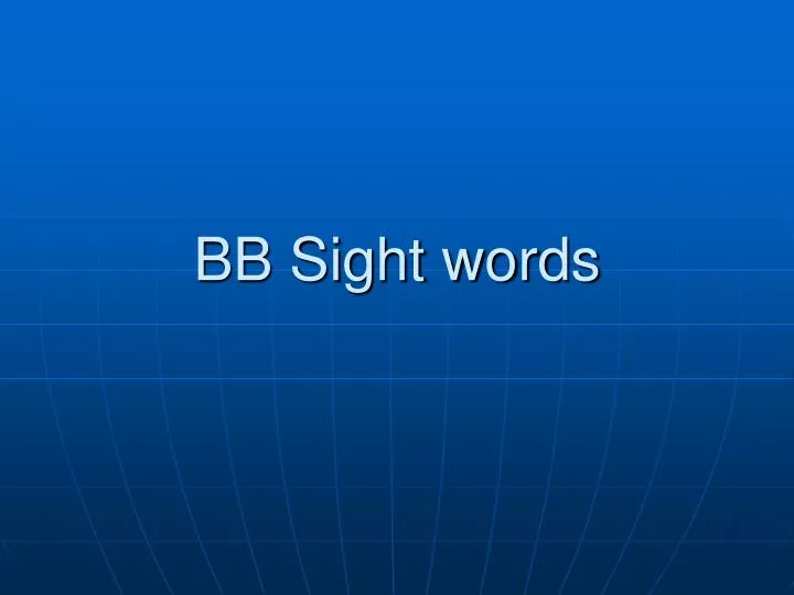 bb sight words