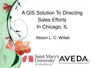 A GIS Solution To Directing Sales Efforts In Chicago, IL