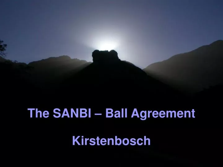 the sanbi ball agreement kirstenbosch