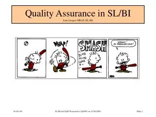 Quality Assurance in SL/BI Jean-Jacques GRAS (SL-BI)