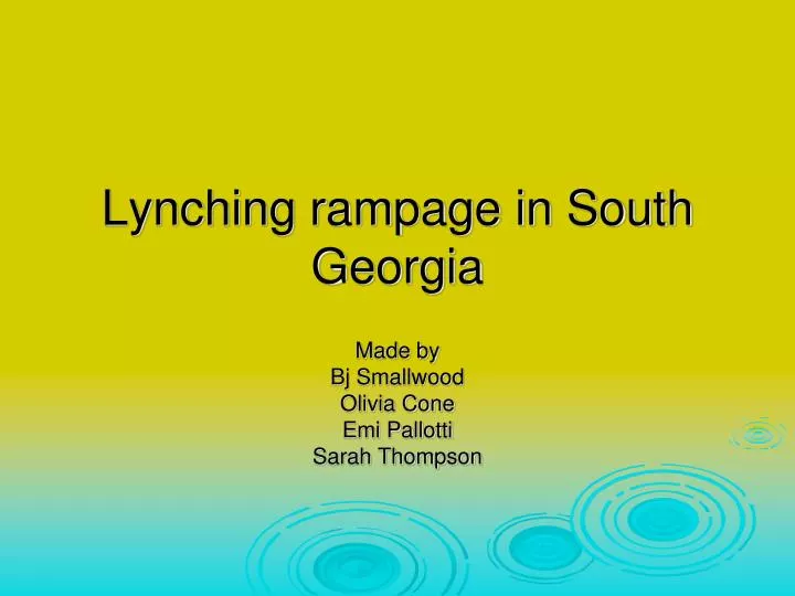 lynching rampage in south georgia