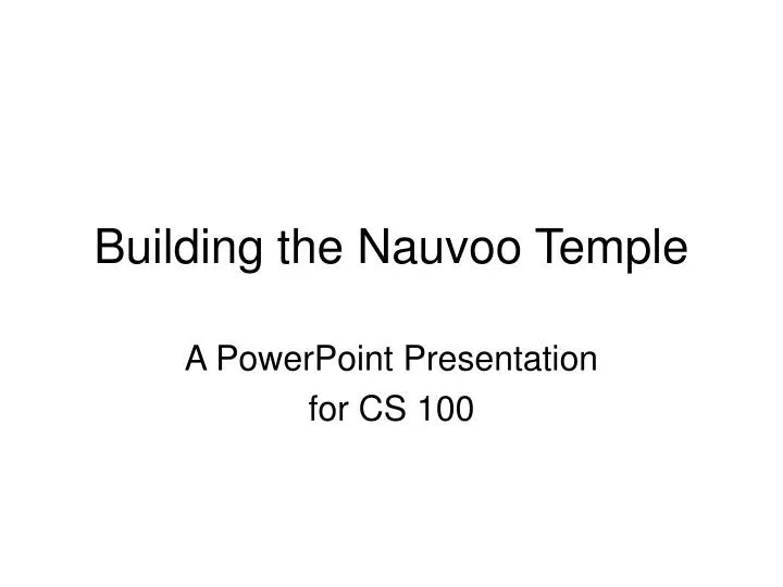 building the nauvoo temple