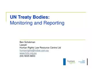 UN Treaty Bodies: Monitoring and Reporting