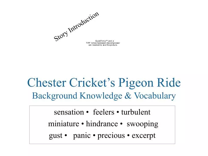 chester cricket s pigeon ride background knowledge vocabulary