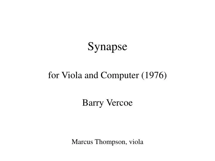 synapse for viola and computer 1976 barry vercoe marcus thompson viola