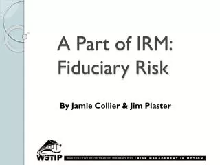 A Part of IRM: Fiduciary Risk