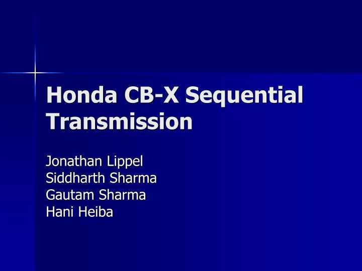 honda cb x sequential transmission