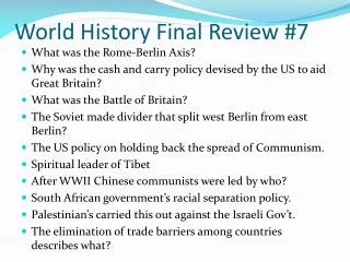 World History Final Review #7