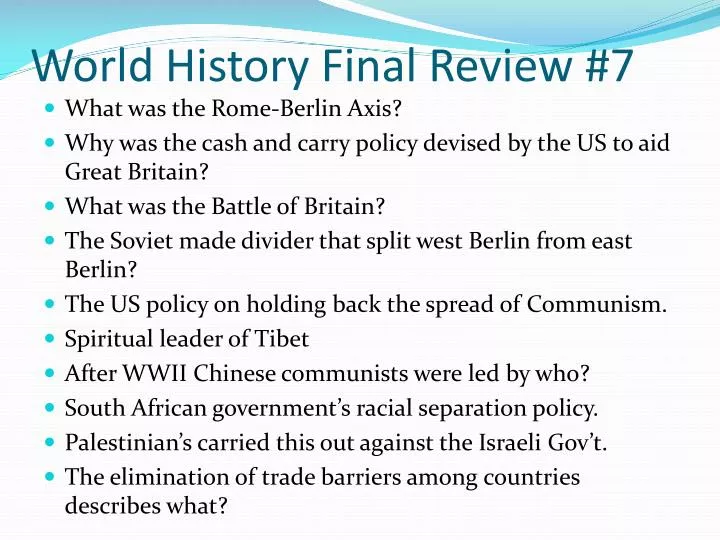 world history final review 7