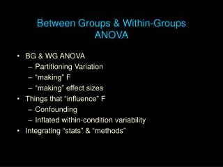 Between Groups &amp; Within-Groups ANOVA