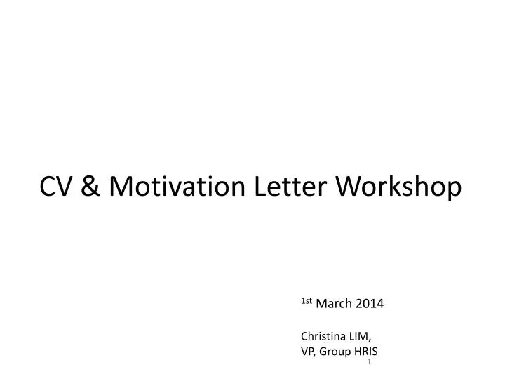 cv motivation letter workshop
