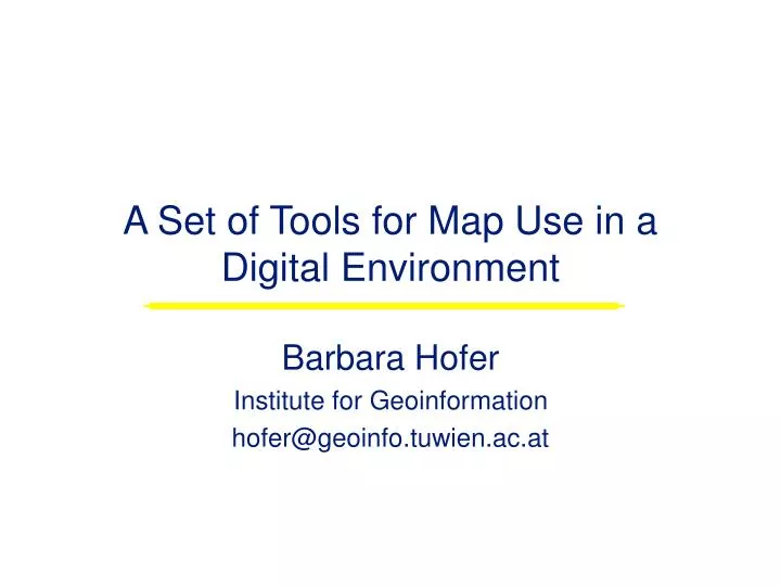 a set of tools for map use in a digital environment