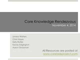 Core Knowledge Rendezvous November 4, 2014