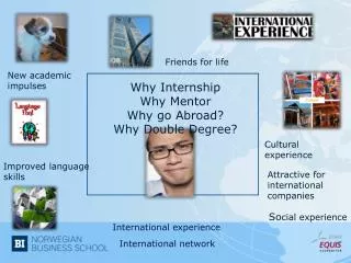 Why Internship Why Mentor Why go Abroad ? Why Double Degree ?