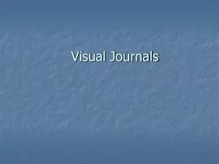 Visual Journals