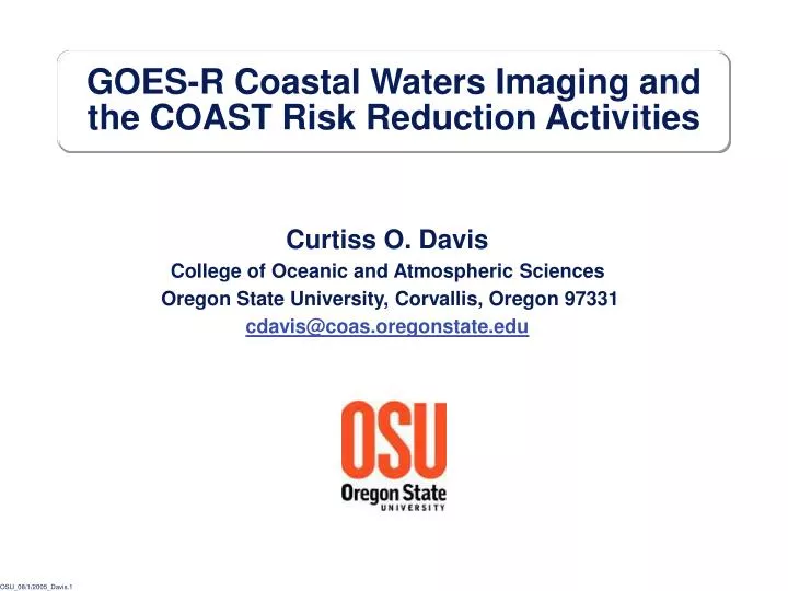 goes r coastal waters imaging and the coast risk reduction activities