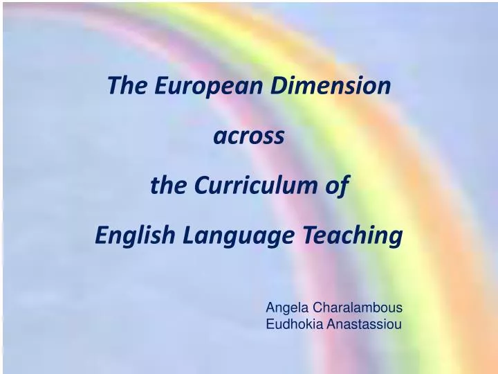 the european dimension across the curriculum of english language teaching