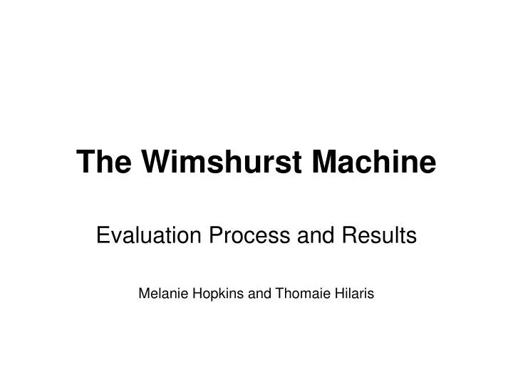 the wimshurst machine