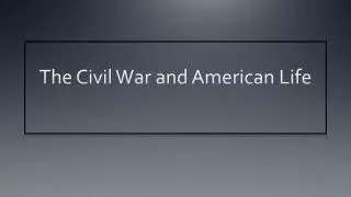 The Civil War and American Life