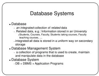 Database Systems