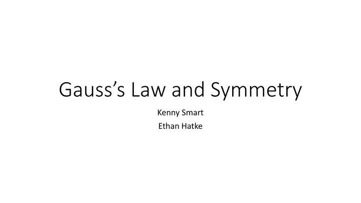 gauss s law and symmetry